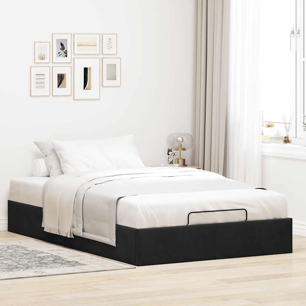 Bedframe zonder matras 120x190 cm fluweel zwart is nu te koop bij PeponiXL, paradijselijk wonen!