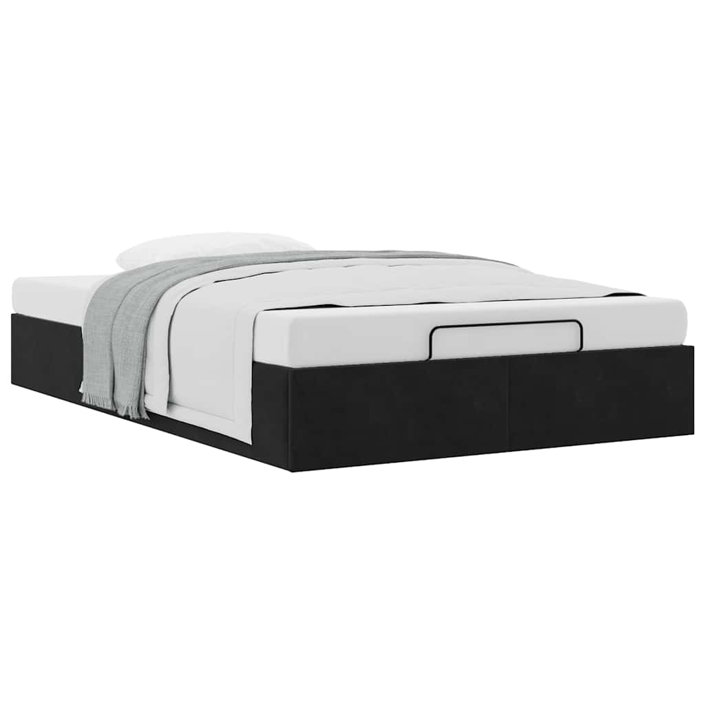 Bedframe zonder matras 120x190 cm fluweel zwart is nu te koop bij PeponiXL, paradijselijk wonen!