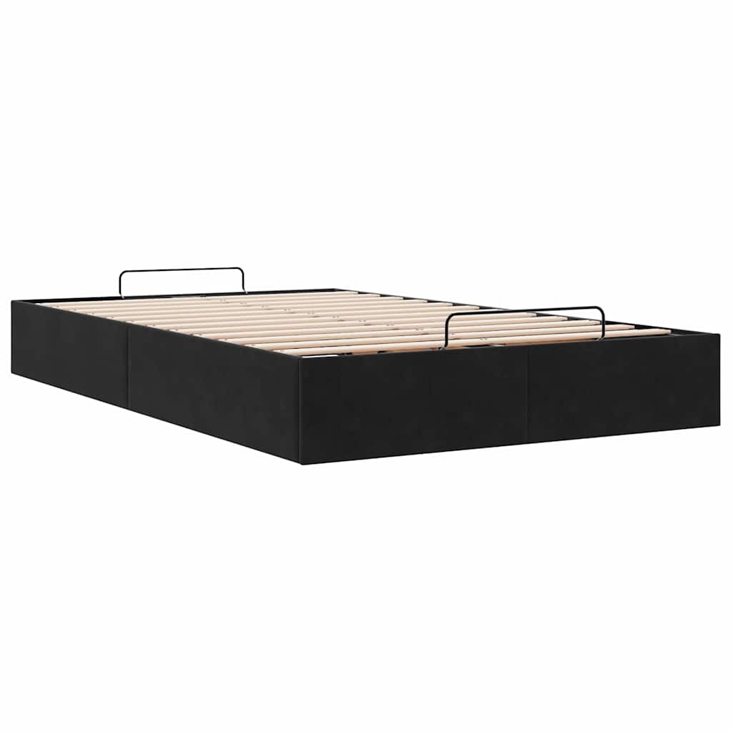 Bedframe zonder matras 120x190 cm fluweel zwart is nu te koop bij PeponiXL, paradijselijk wonen!