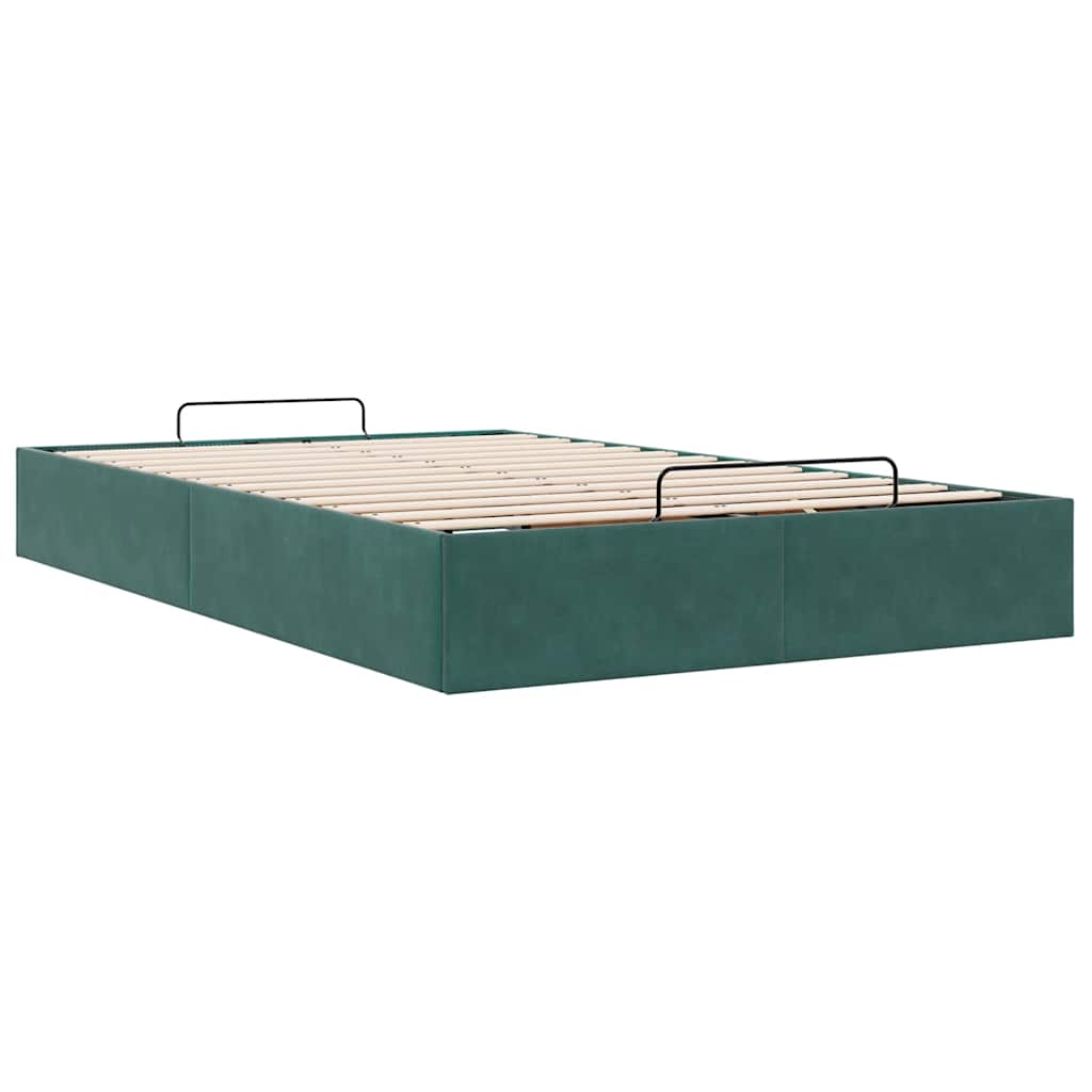 Bedframe zonder matras 120x190 cm fluweel donkergroen is nu te koop bij PeponiXL, paradijselijk wonen!
