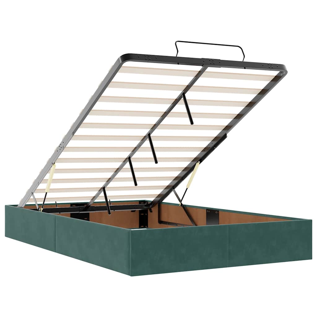 Bedframe zonder matras 120x190 cm fluweel donkergroen is nu te koop bij PeponiXL, paradijselijk wonen!