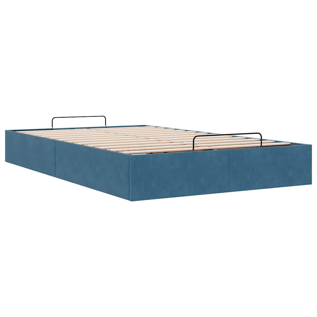 Bedframe zonder matras 120x190 cm fluweel donkerblauw is nu te koop bij PeponiXL, paradijselijk wonen!