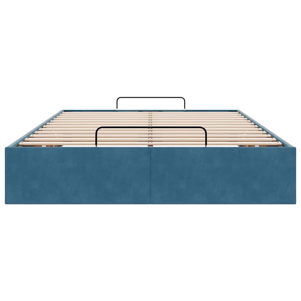 Bedframe zonder matras 120x190 cm fluweel donkerblauw is nu te koop bij PeponiXL, paradijselijk wonen!