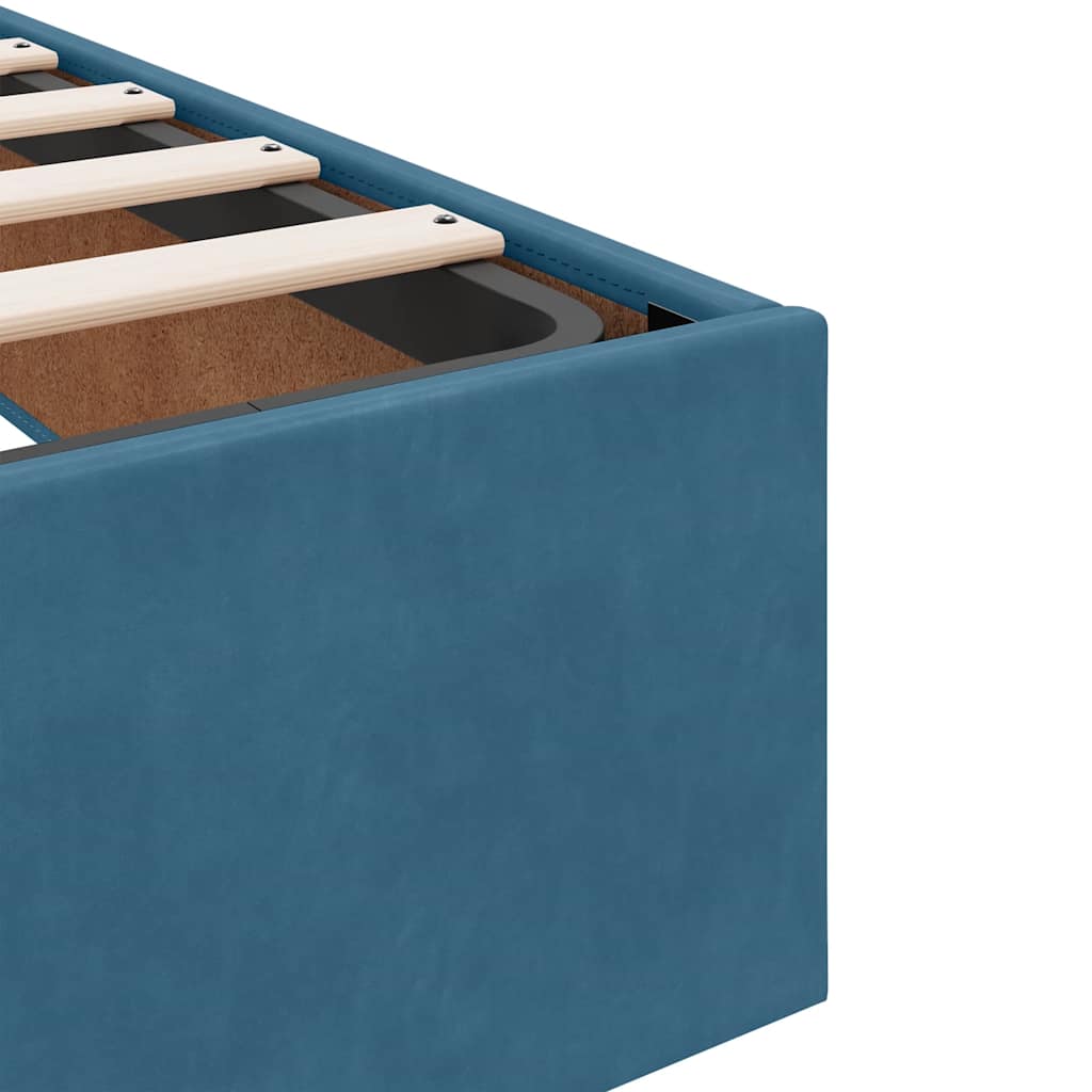 Bedframe zonder matras 120x190 cm fluweel donkerblauw is nu te koop bij PeponiXL, paradijselijk wonen!