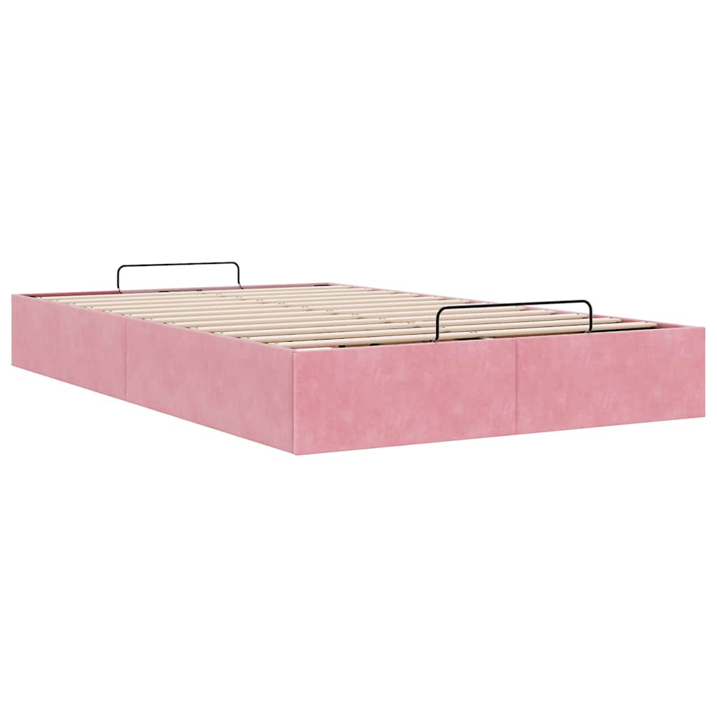 Bedframe zonder matras 120x190 cm fluweel roze is nu te koop bij PeponiXL, paradijselijk wonen!