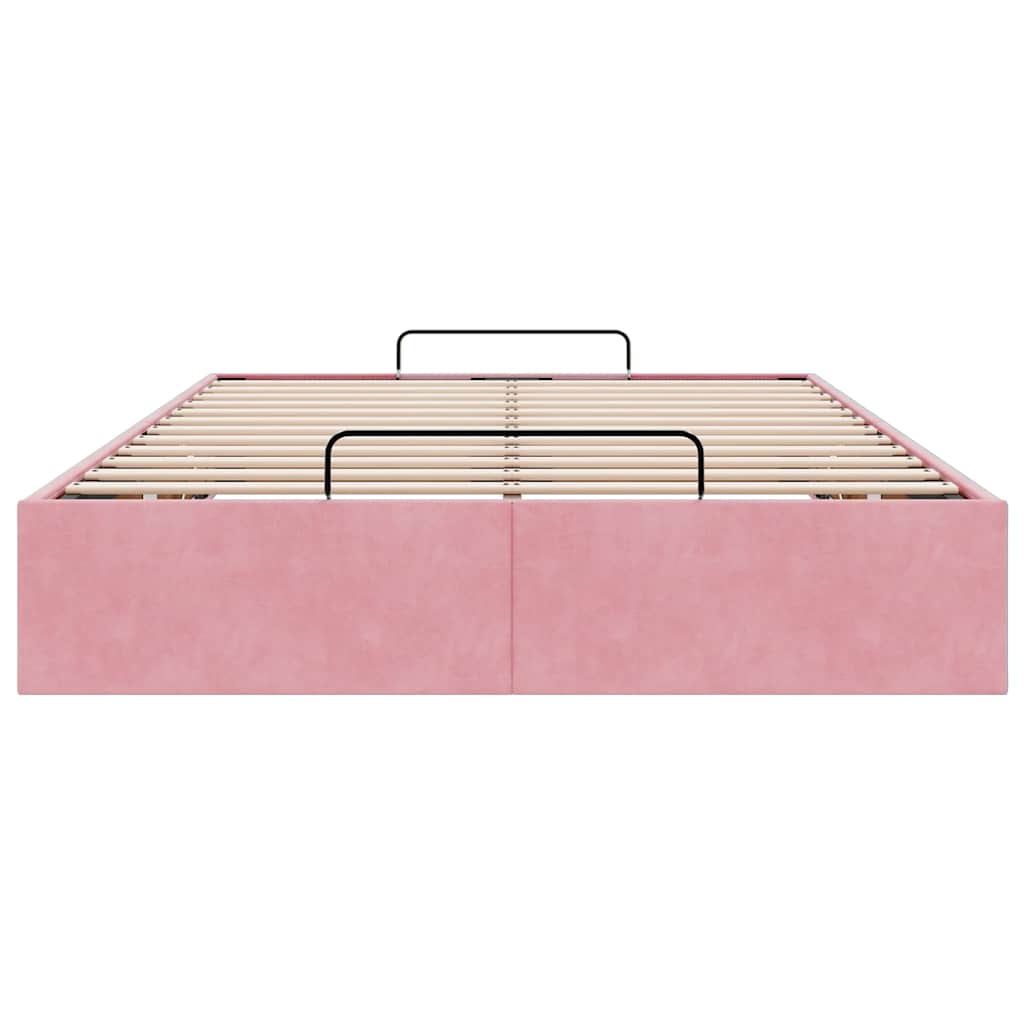 Bedframe zonder matras 120x190 cm fluweel roze is nu te koop bij PeponiXL, paradijselijk wonen!