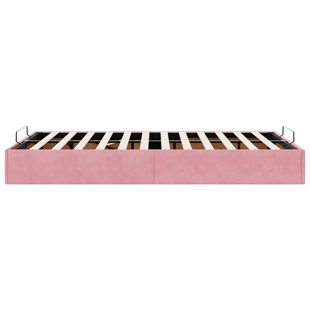 Bedframe zonder matras 120x190 cm fluweel roze is nu te koop bij PeponiXL, paradijselijk wonen!
