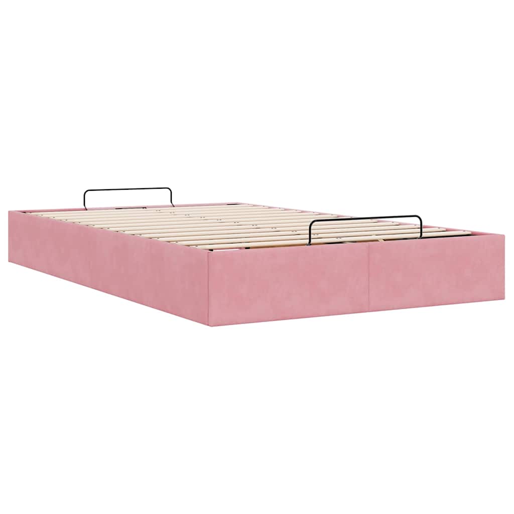 Bedframe zonder matras 120x190 cm fluweel roze is nu te koop bij PeponiXL, paradijselijk wonen!