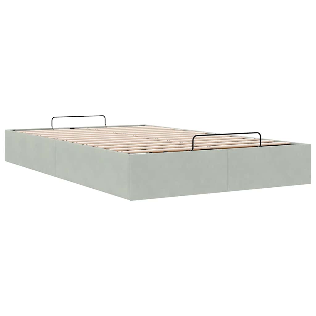Bedframe zonder matras 120x200 cm fluweel lichtgrijs is nu te koop bij PeponiXL, paradijselijk wonen!