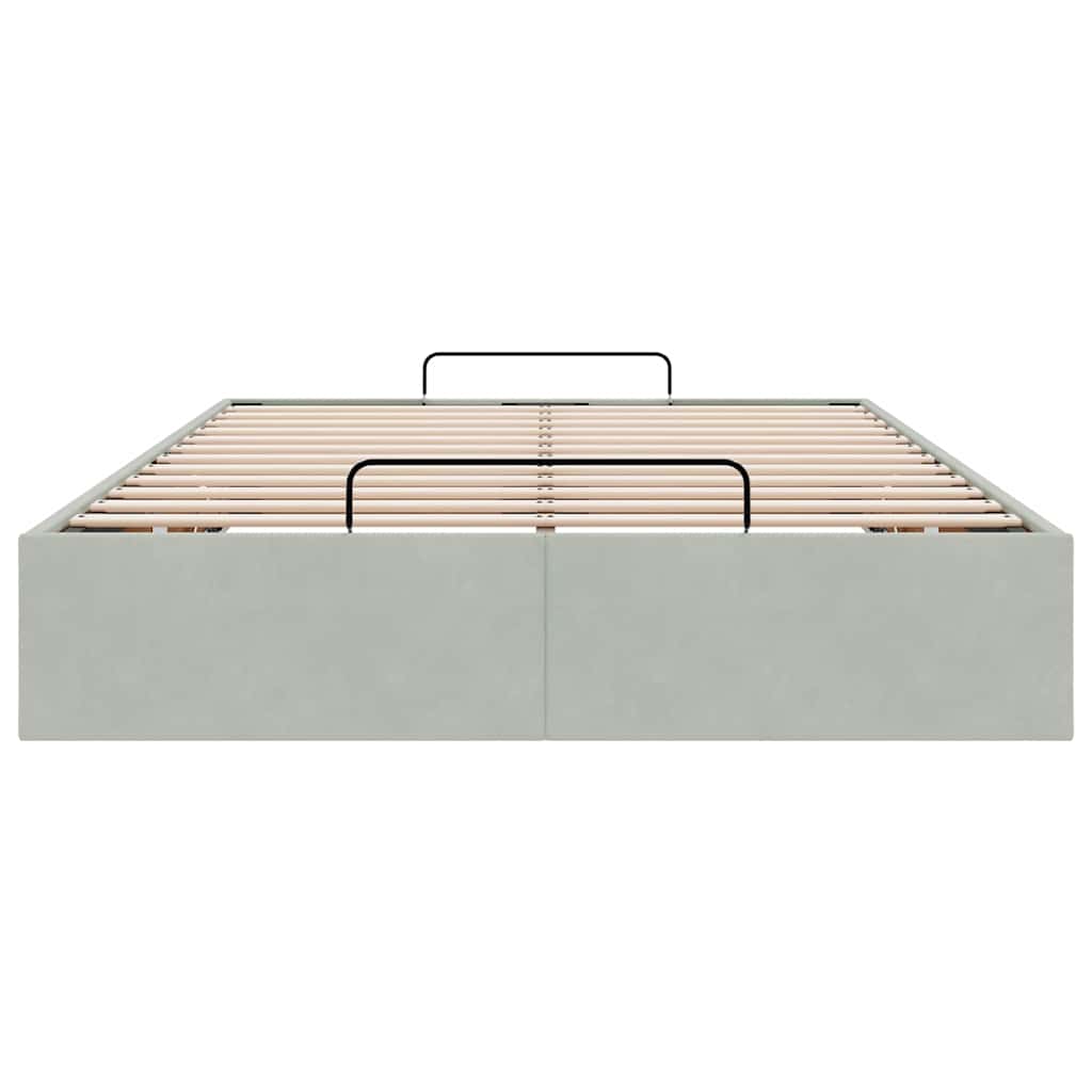 Bedframe zonder matras 120x200 cm fluweel lichtgrijs is nu te koop bij PeponiXL, paradijselijk wonen!