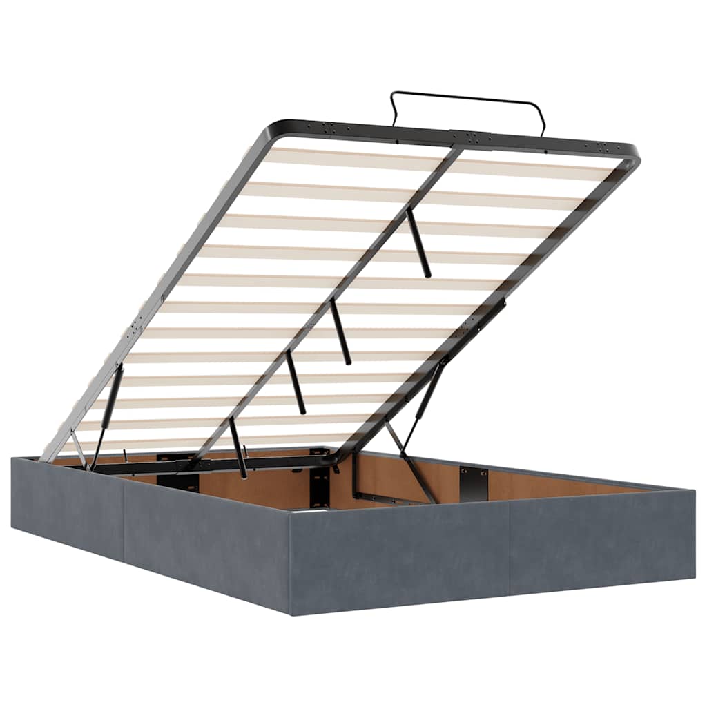 Bedframe zonder matras 120x200 cm fluweel donkergrijs is nu te koop bij PeponiXL, paradijselijk wonen!