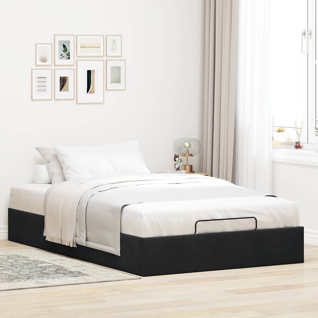 Bedframe zonder matras 120x200 cm fluweel zwart is nu te koop bij PeponiXL, paradijselijk wonen!