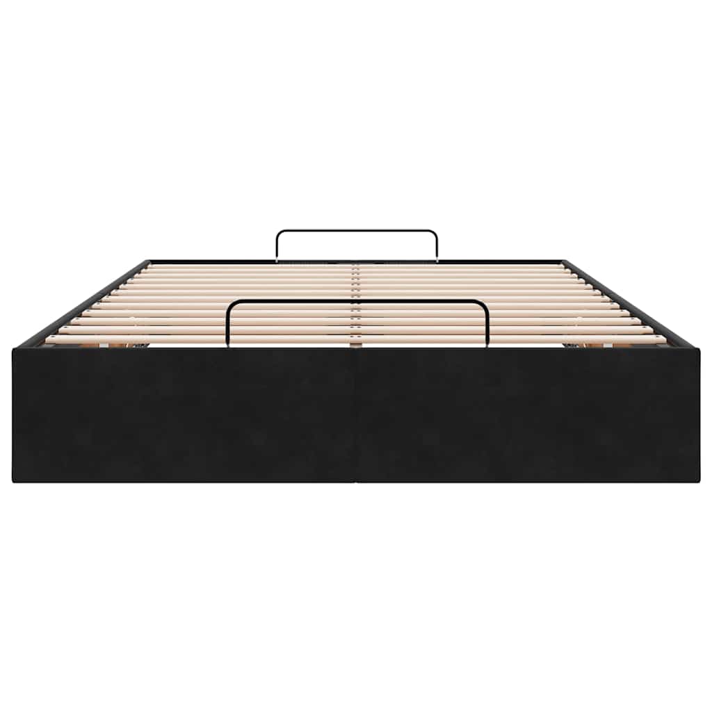 Bedframe zonder matras 120x200 cm fluweel zwart is nu te koop bij PeponiXL, paradijselijk wonen!