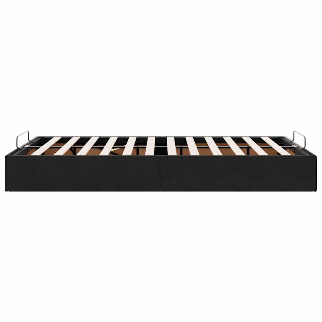 Bedframe zonder matras 120x200 cm fluweel zwart is nu te koop bij PeponiXL, paradijselijk wonen!