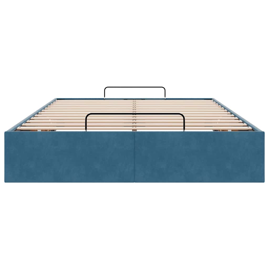 Ottoman bedframe zonder matras 120x200 cm fluweel donkerblauw is nu te koop bij PeponiXL, paradijselijk wonen!