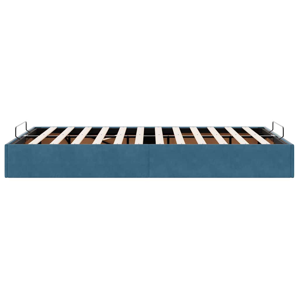 Ottoman bedframe zonder matras 120x200 cm fluweel donkerblauw is nu te koop bij PeponiXL, paradijselijk wonen!