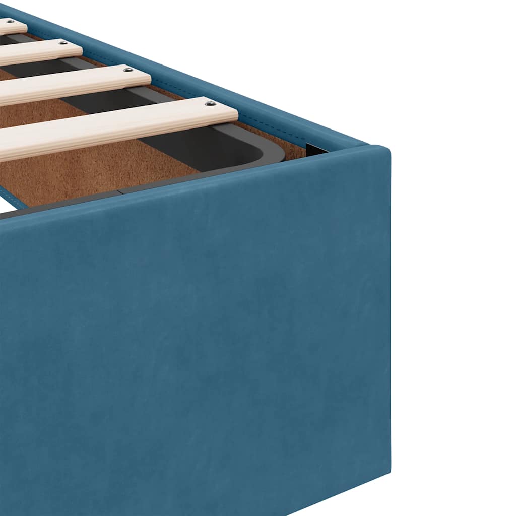 Ottoman bedframe zonder matras 120x200 cm fluweel donkerblauw is nu te koop bij PeponiXL, paradijselijk wonen!