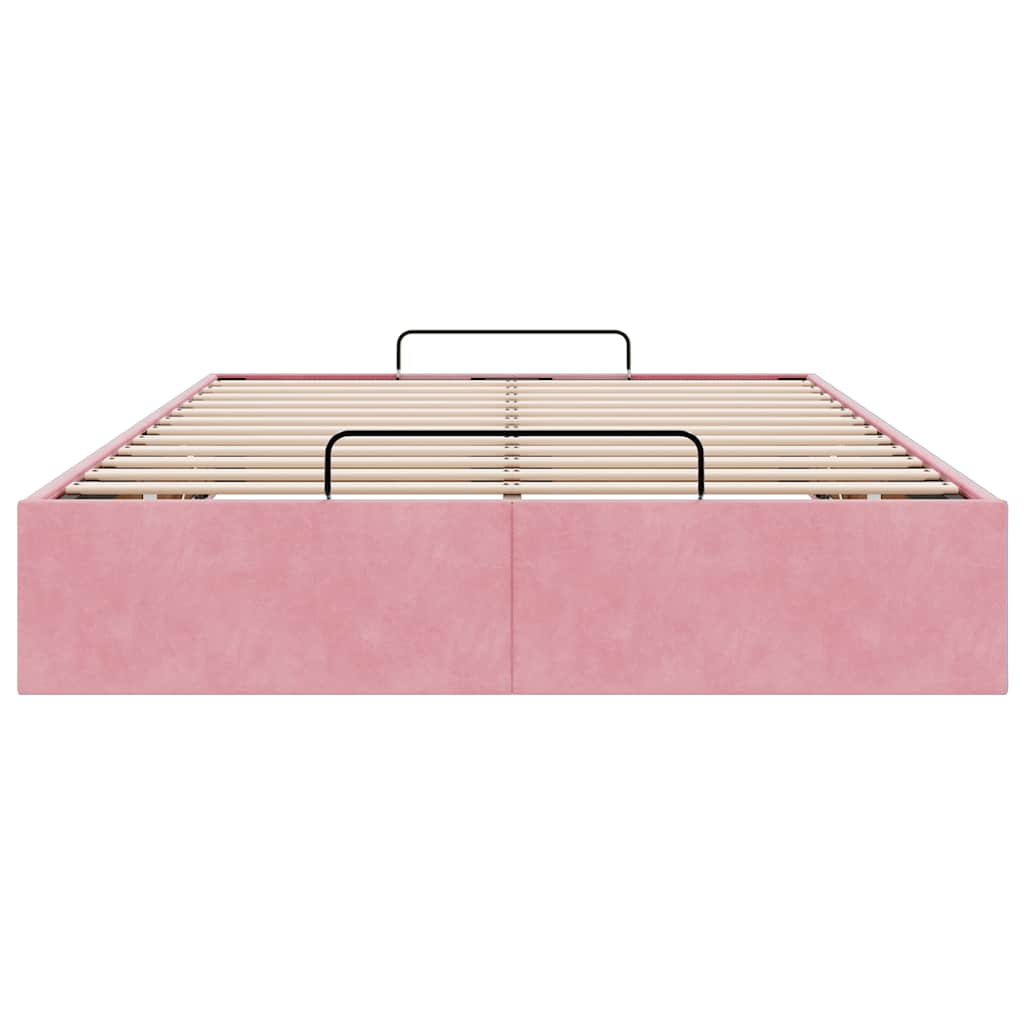 Ottoman bedframe zonder matras 120x200 cm fluweel roze is nu te koop bij PeponiXL, paradijselijk wonen!