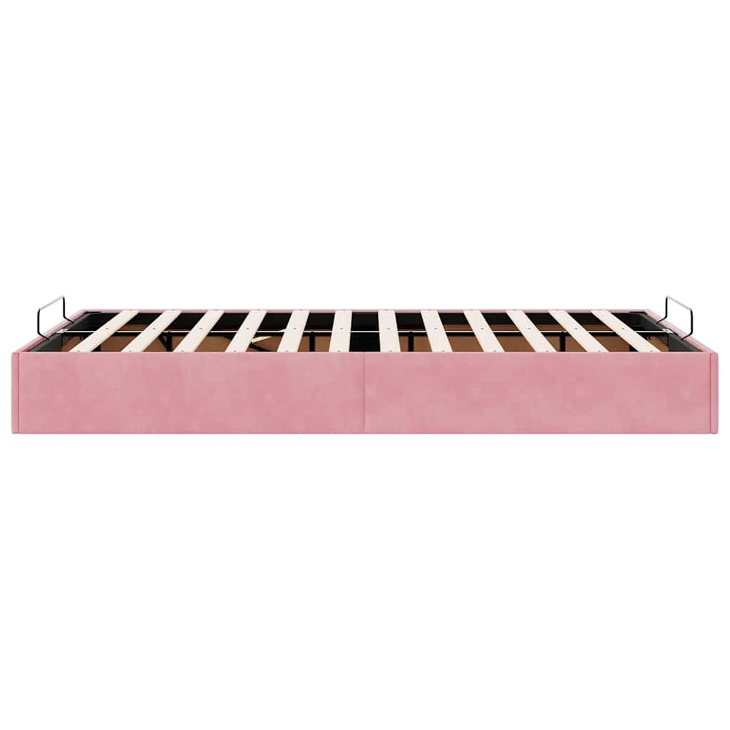 Ottoman bedframe zonder matras 120x200 cm fluweel roze is nu te koop bij PeponiXL, paradijselijk wonen!