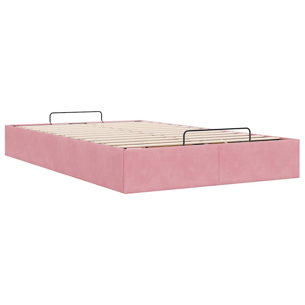 Ottoman bedframe zonder matras 120x200 cm fluweel roze is nu te koop bij PeponiXL, paradijselijk wonen!