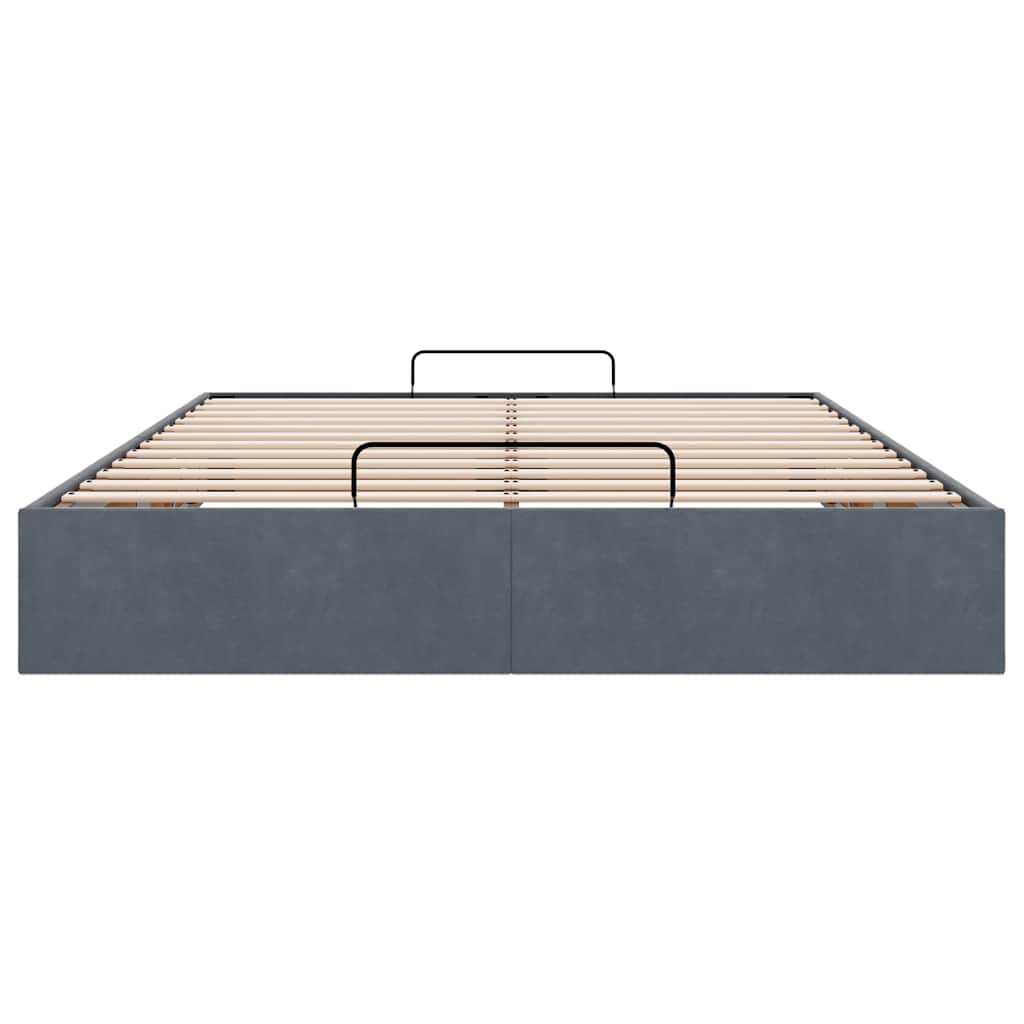 Ottoman bedframe zonder matras 140x190 cm fluweel donkergrijs is nu te koop bij PeponiXL, paradijselijk wonen!