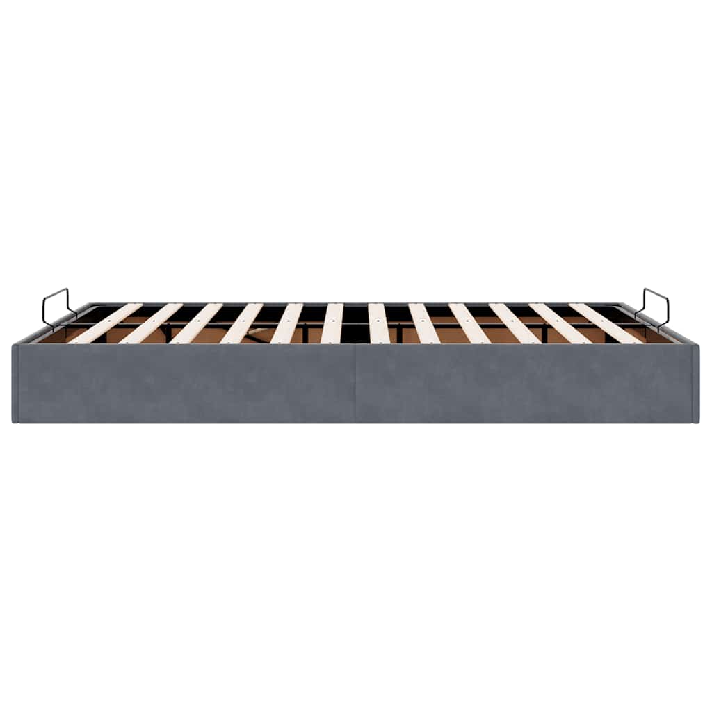 Ottoman bedframe zonder matras 140x190 cm fluweel donkergrijs is nu te koop bij PeponiXL, paradijselijk wonen!