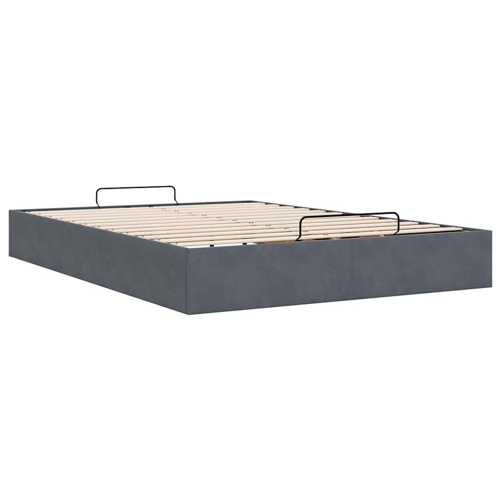 Ottoman bedframe zonder matras 140x190 cm fluweel donkergrijs is nu te koop bij PeponiXL, paradijselijk wonen!
