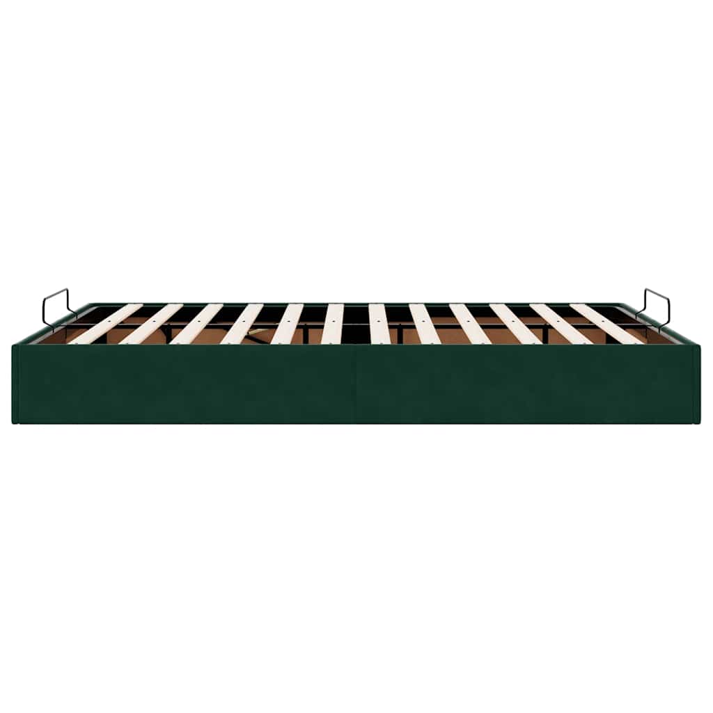 Ottoman bedframe zonder matras 140x190 cm fluweel donkergroen is nu te koop bij PeponiXL, paradijselijk wonen!