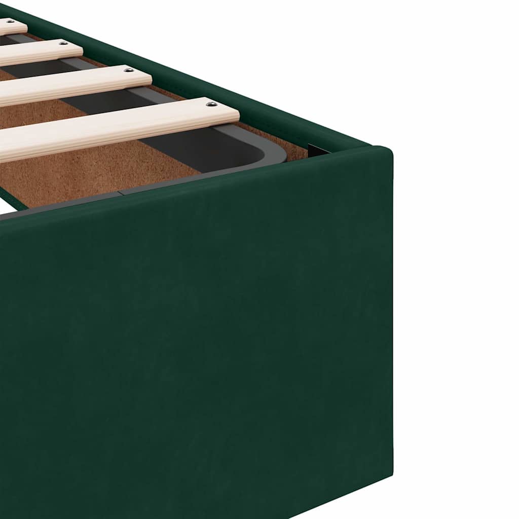 Ottoman bedframe zonder matras 140x190 cm fluweel donkergroen is nu te koop bij PeponiXL, paradijselijk wonen!