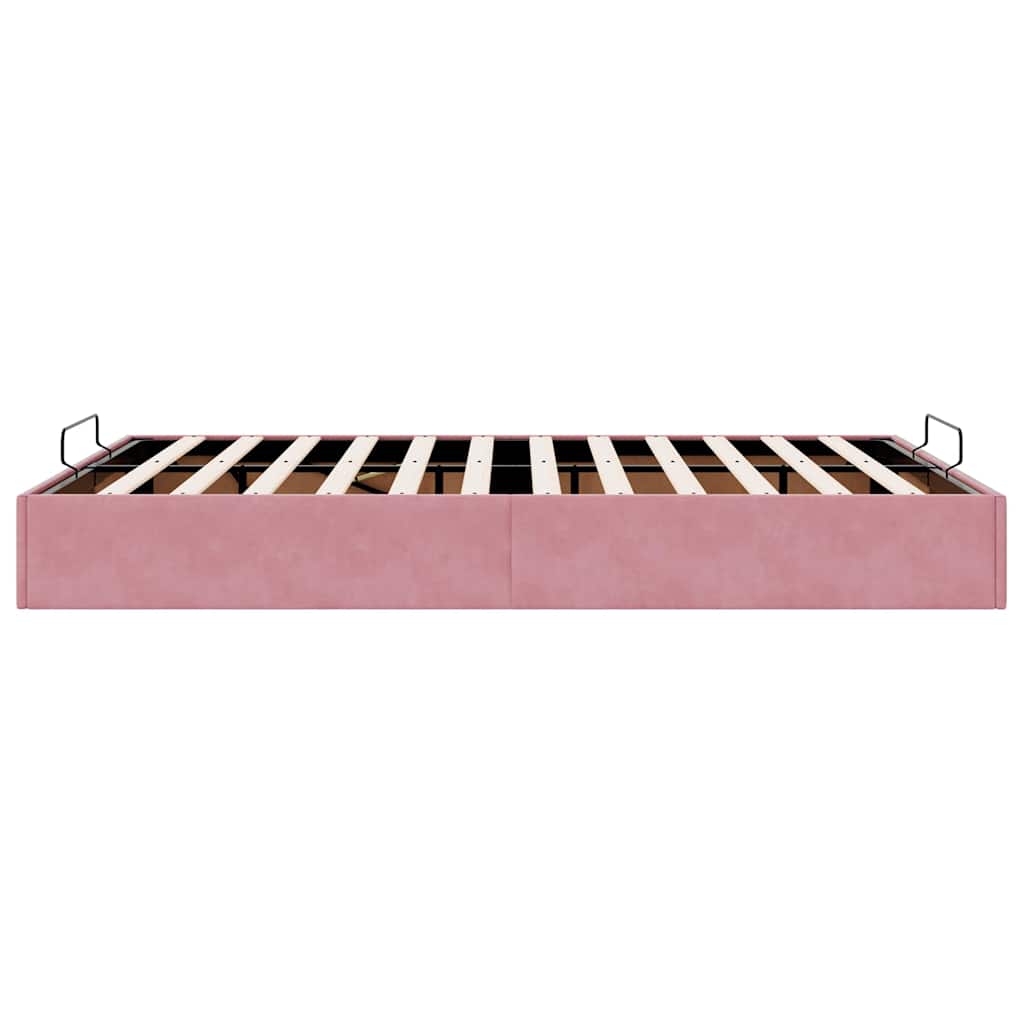 Ottoman bedframe zonder matras 140x200 cm fluweel roze is nu te koop bij PeponiXL, paradijselijk wonen!