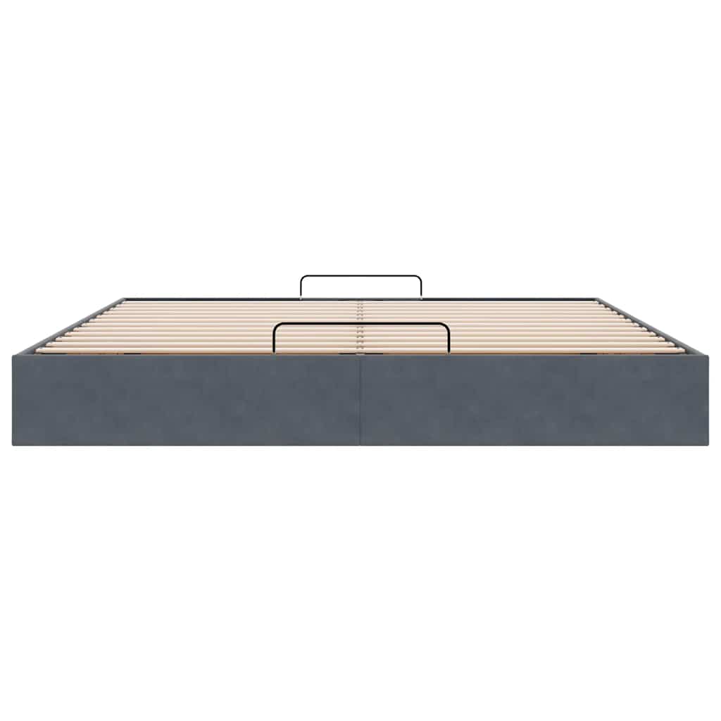 Ottoman bedframe zonder matras 160x200 cm fluweel donkergrijs is nu te koop bij PeponiXL, paradijselijk wonen!
