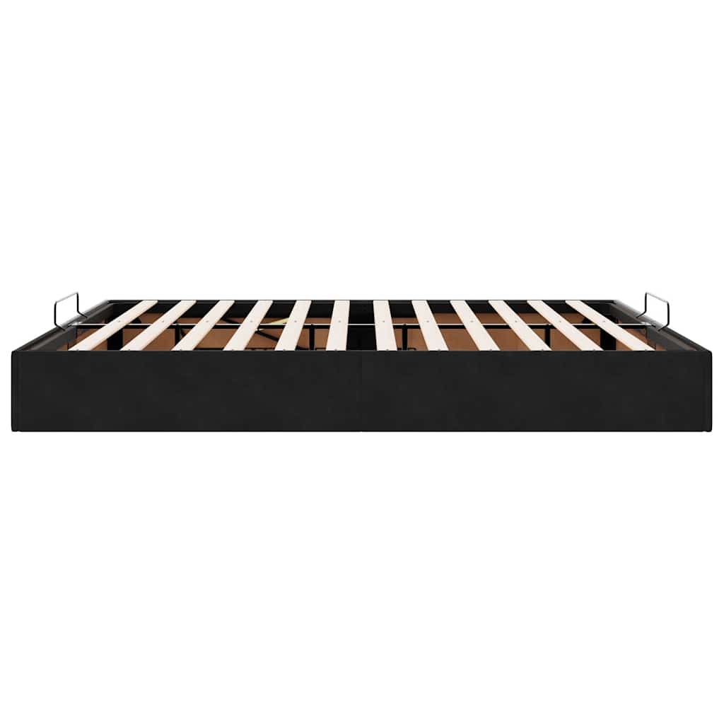 Ottoman bedframe zonder matras 160x200 cm fluweel zwart is nu te koop bij PeponiXL, paradijselijk wonen!