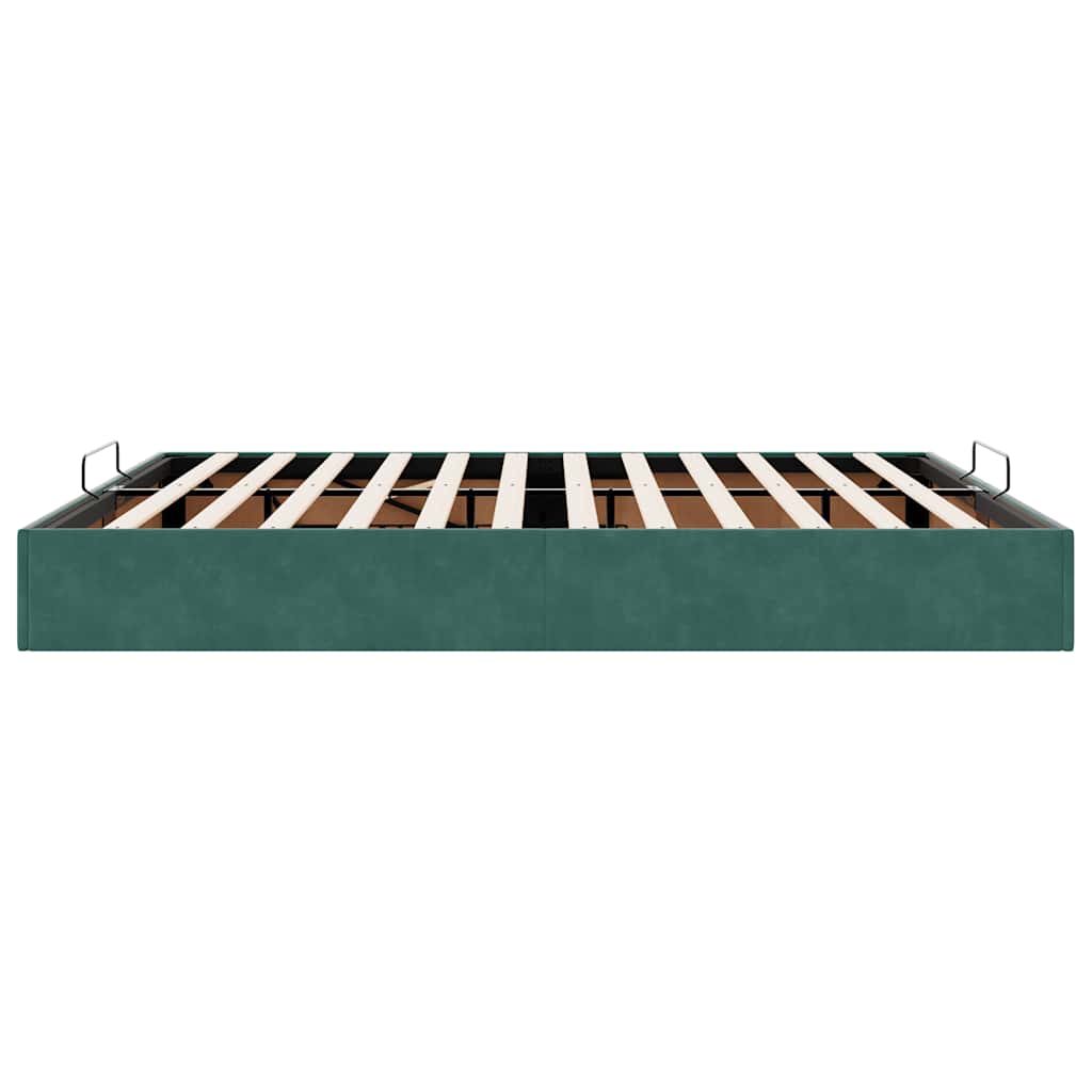 Ottoman bedframe zonder matras 160x200 cm fluweel donkergroen is nu te koop bij PeponiXL, paradijselijk wonen!