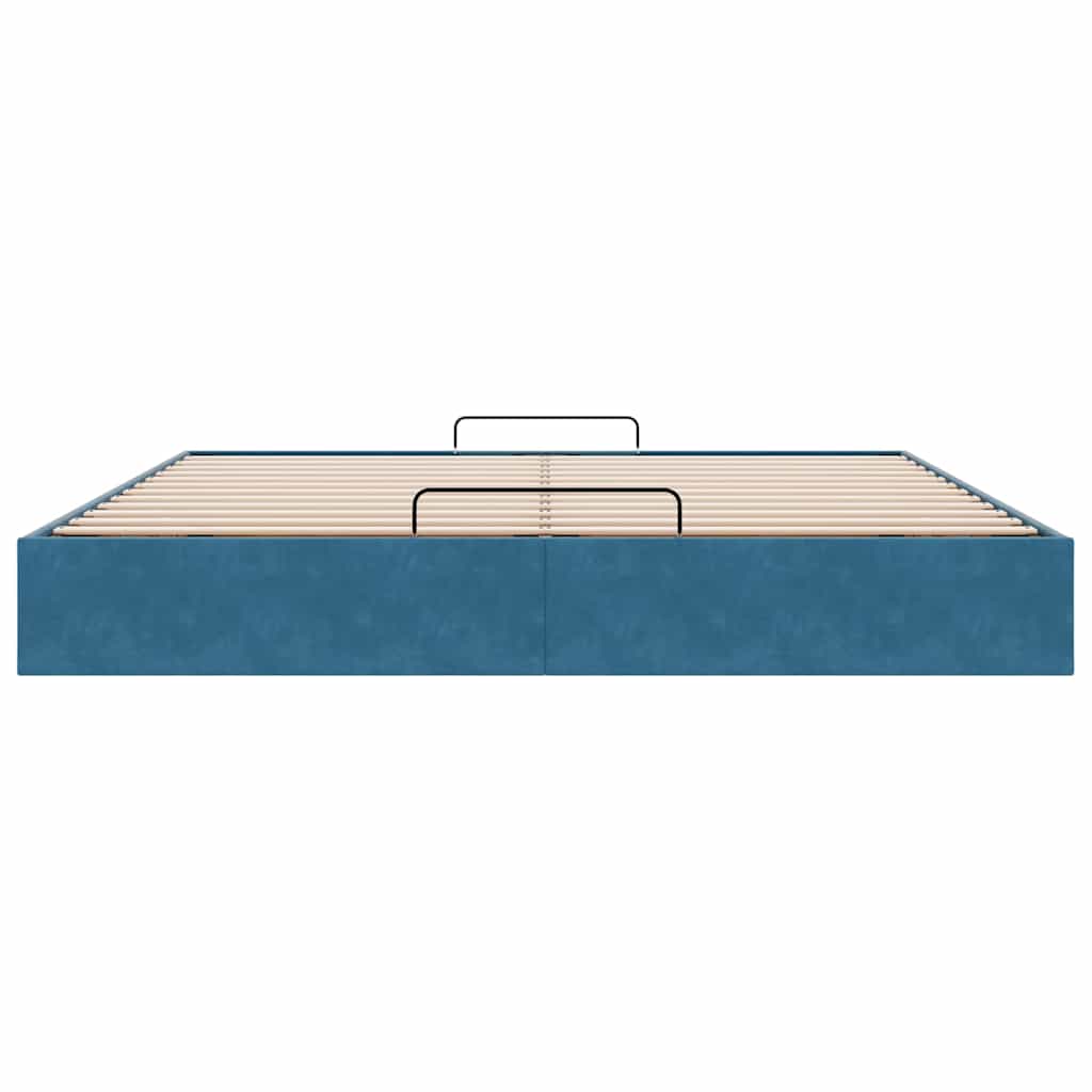 Ottoman bedframe zonder matras 160x200 cm fluweel donkerblauw is nu te koop bij PeponiXL, paradijselijk wonen!