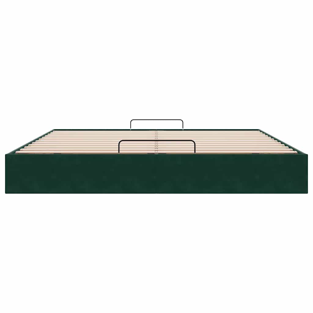 Ottoman bedframe zonder matras 180x200 cm fluweel donkergroen is nu te koop bij PeponiXL, paradijselijk wonen!