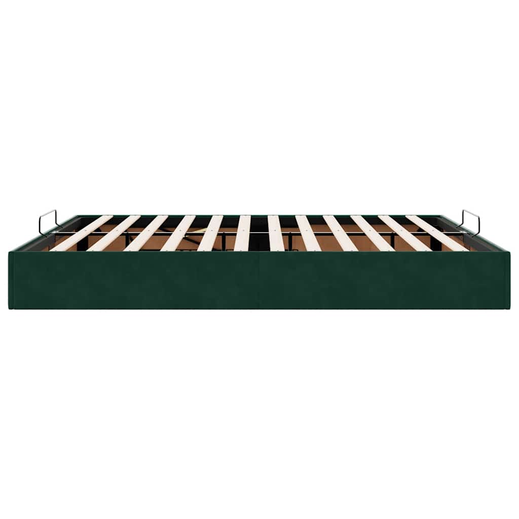 Ottoman bedframe zonder matras 180x200 cm fluweel donkergroen is nu te koop bij PeponiXL, paradijselijk wonen!