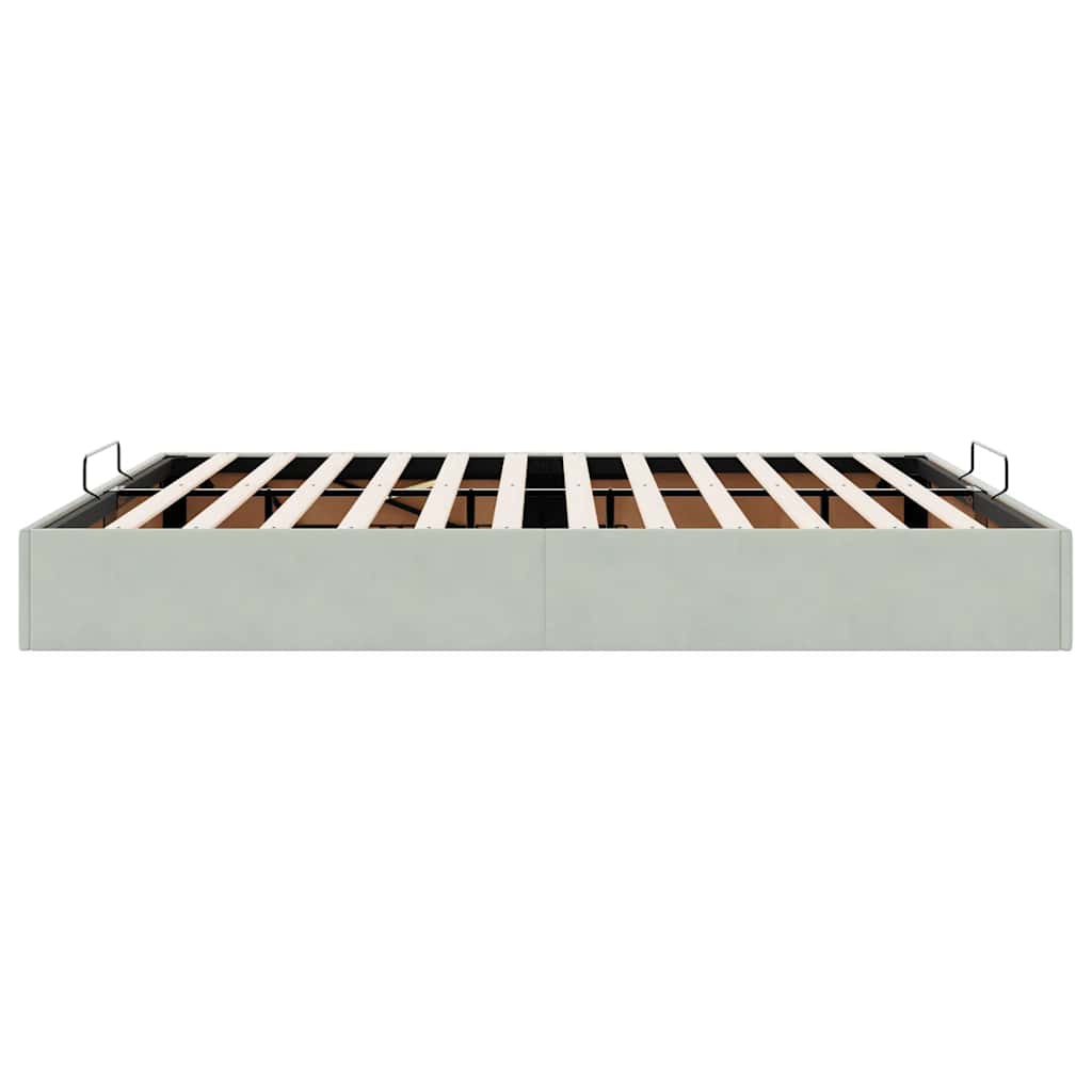Ottoman bedframe zonder matras 200x200 cm fluweel lichtgrijs is nu te koop bij PeponiXL, paradijselijk wonen!
