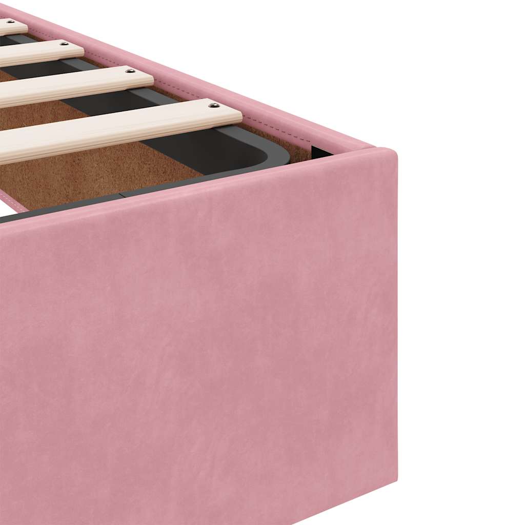 Ottoman bedframe zonder matras 200x200 cm fluweel roze is nu te koop bij PeponiXL, paradijselijk wonen!