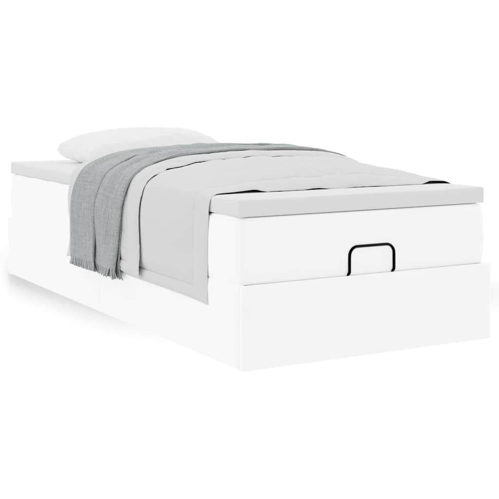 Ottoman bed met matras 80x200 cm kunstleer wit is nu te koop bij PeponiXL, paradijselijk wonen!