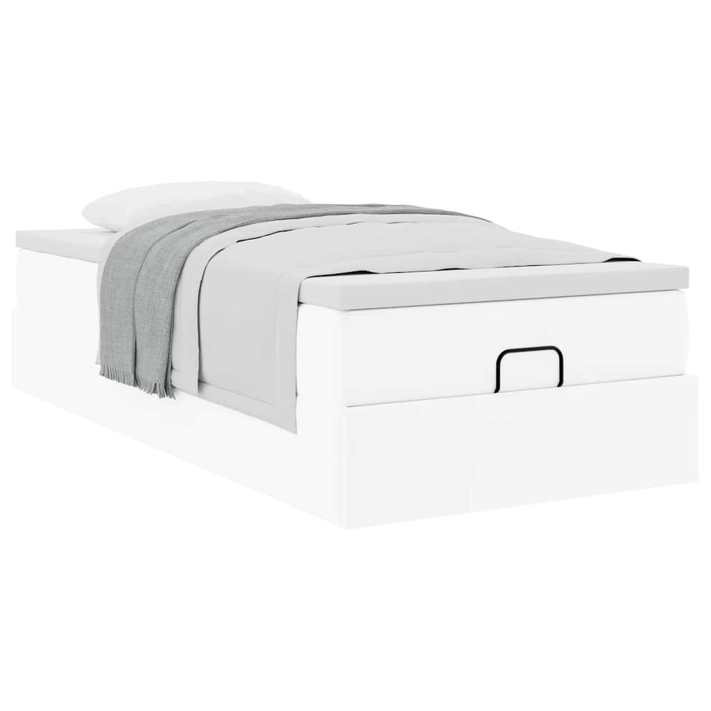 Ottoman bed met matras 80x200 cm kunstleer wit is nu te koop bij PeponiXL, paradijselijk wonen!