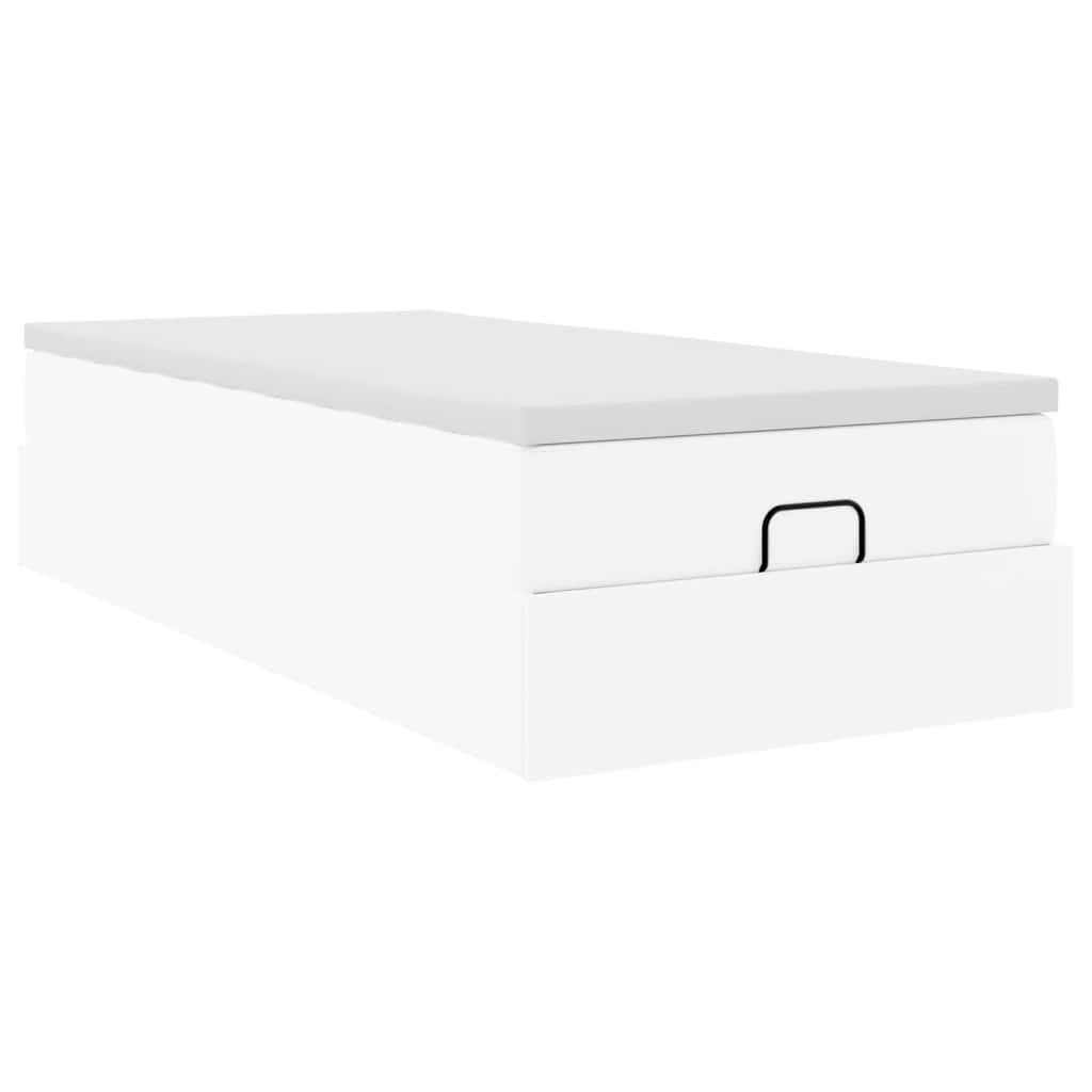 Ottoman bed met matras 80x200 cm kunstleer wit is nu te koop bij PeponiXL, paradijselijk wonen!