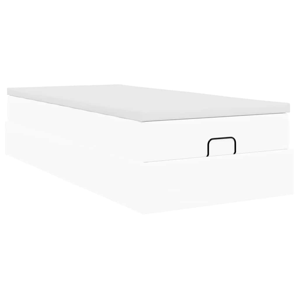 Ottoman bed met matras 80x200 cm kunstleer wit is nu te koop bij PeponiXL, paradijselijk wonen!