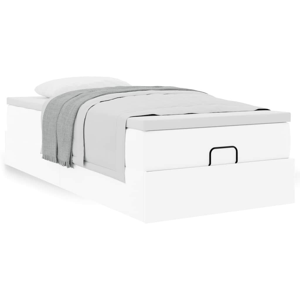 Ottoman bed met matras 90x200cm kunstleer wit is nu te koop bij PeponiXL, paradijselijk wonen!