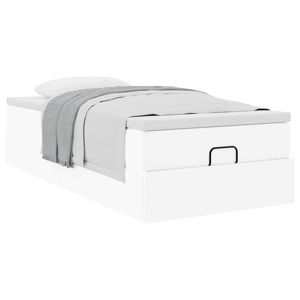 Ottoman bed met matras 90x200cm kunstleer wit is nu te koop bij PeponiXL, paradijselijk wonen!