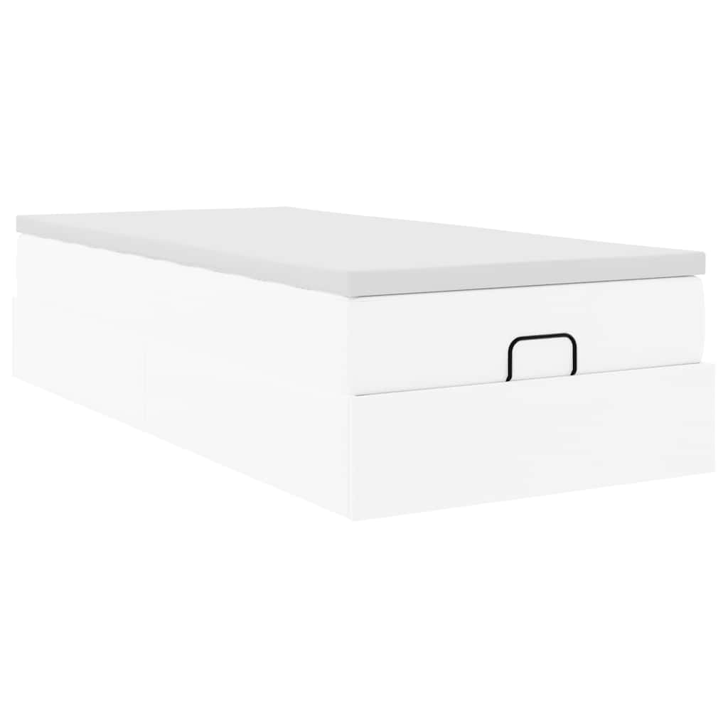 Ottoman bed met matras 90x200cm kunstleer wit is nu te koop bij PeponiXL, paradijselijk wonen!