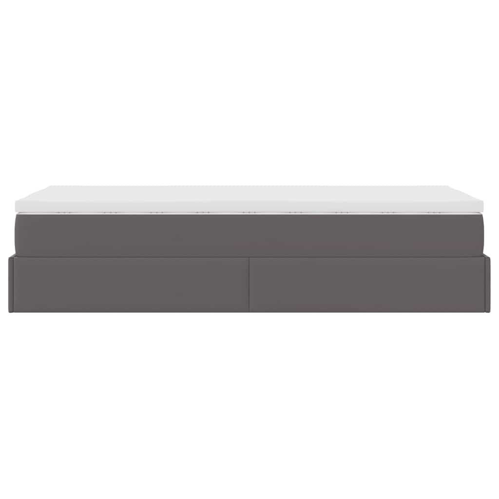Ottoman bed met matras 90x200cm kunstleer grijs is nu te koop bij PeponiXL, paradijselijk wonen!
