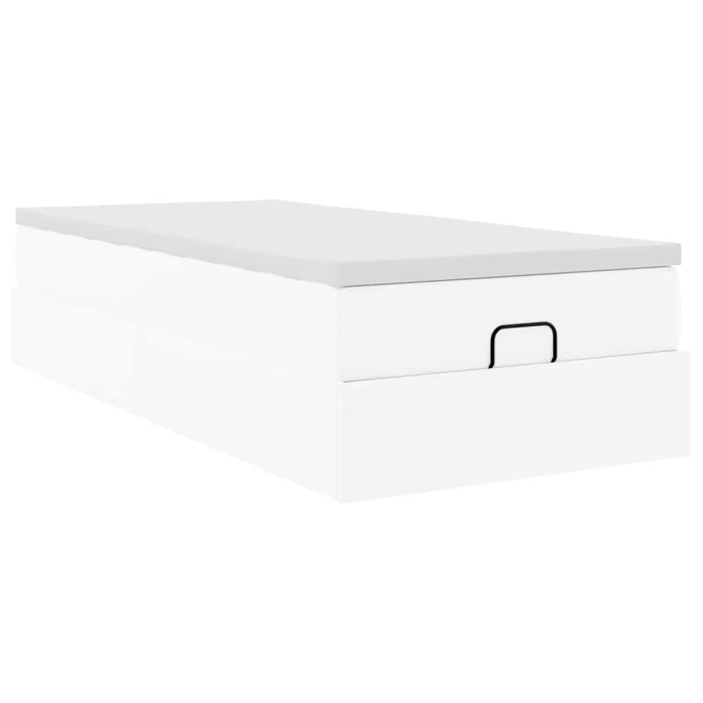 Ottoman bed met matras 100x200cm kunstleer wit is nu te koop bij PeponiXL, paradijselijk wonen!