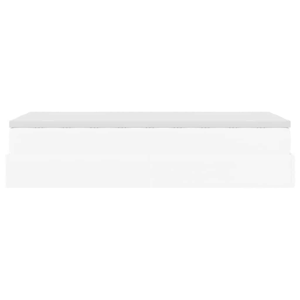 Ottoman bed met matras 100x200cm kunstleer wit is nu te koop bij PeponiXL, paradijselijk wonen!