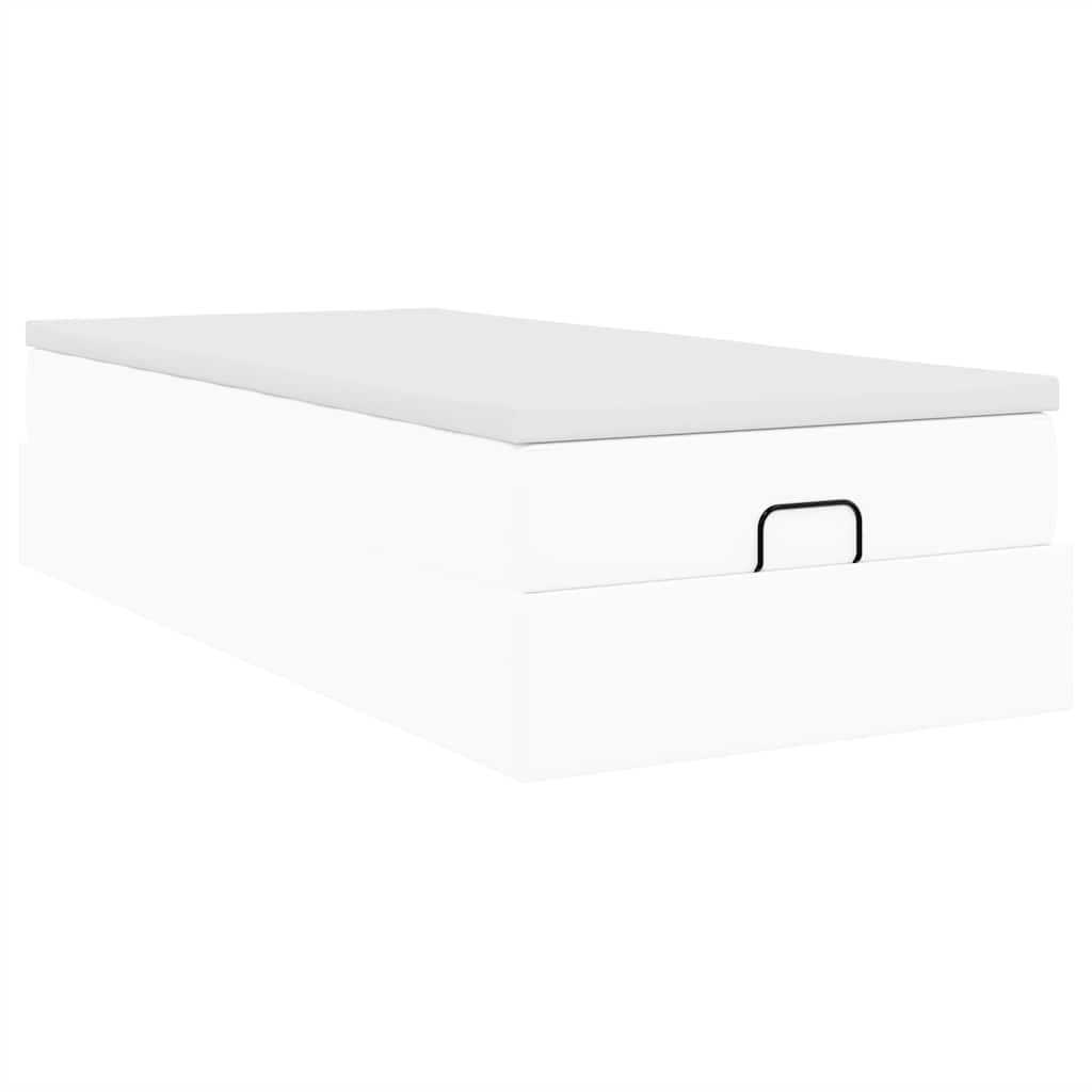 Ottoman bed met matras 100x200cm kunstleer wit is nu te koop bij PeponiXL, paradijselijk wonen!