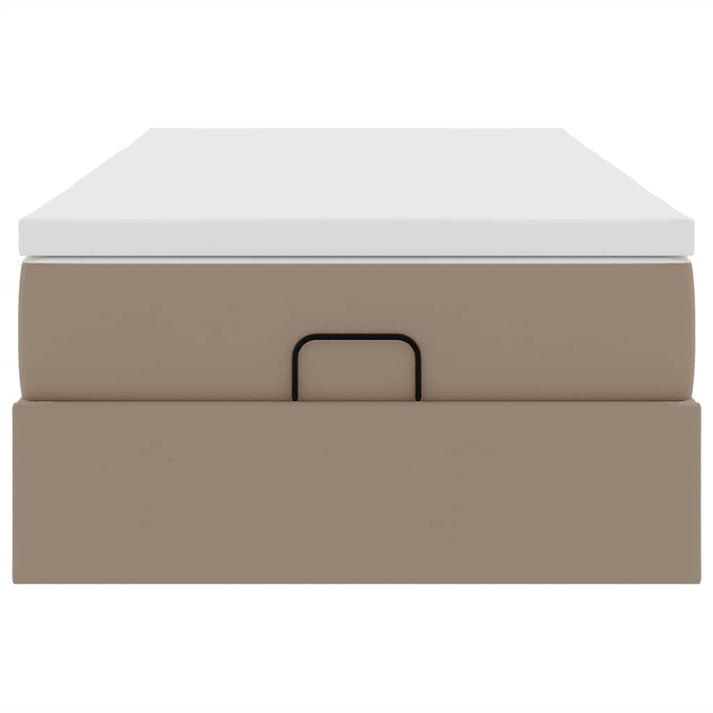 Ottoman bed met matras 100x200cm kunstleer cappuccinokleurig